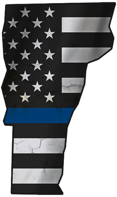 thin blue line, warrior, police, metal sign, metal art, blue line, flag, america, map, state